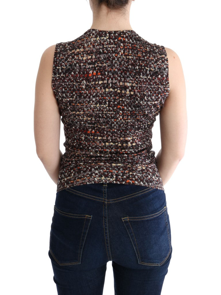 Dolce & Gabbana | Multicolor Print Knit Top Wool T-shirt