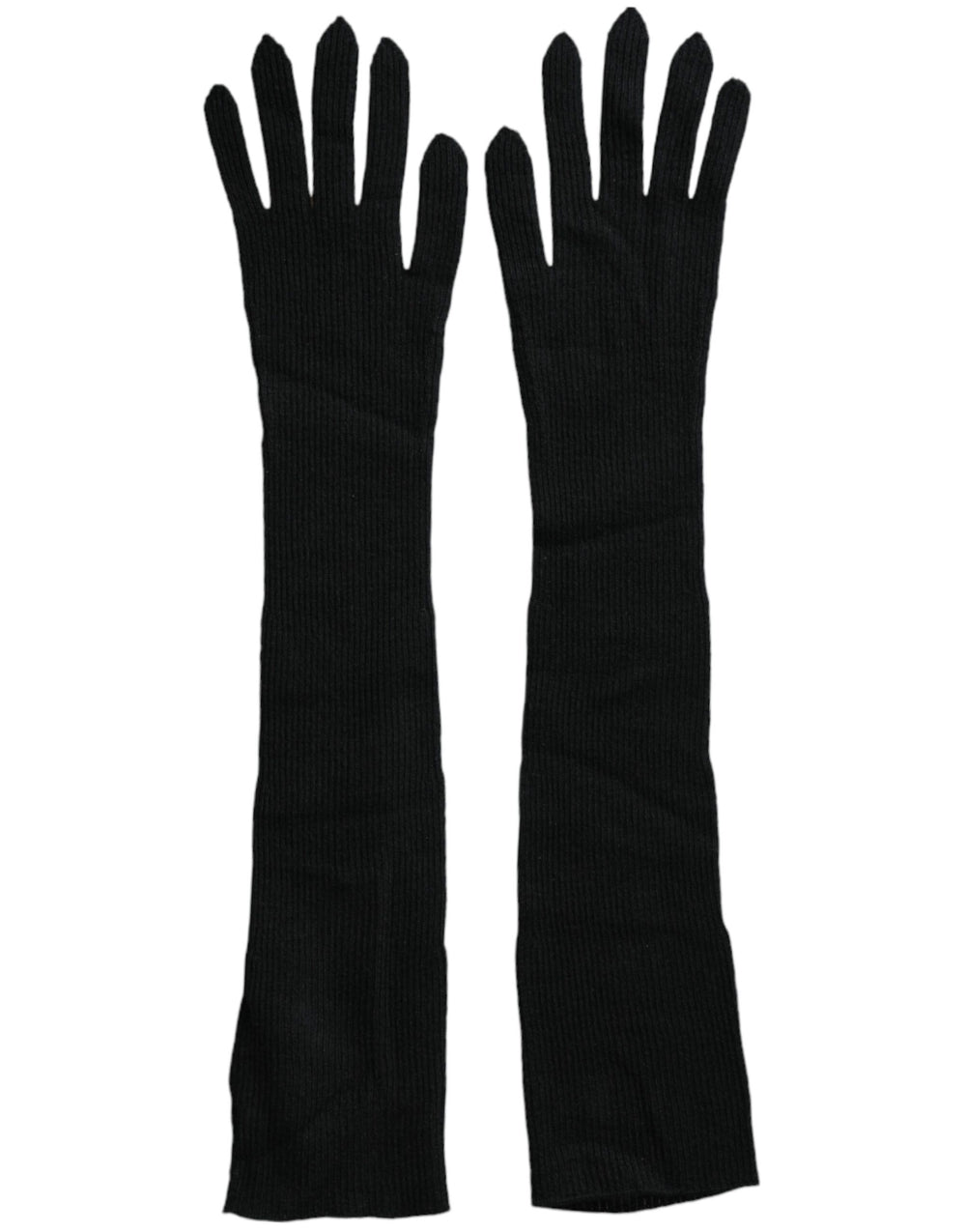 Dolce & Gabbana | Black Cashmere Knitted Elbow Length Gloves