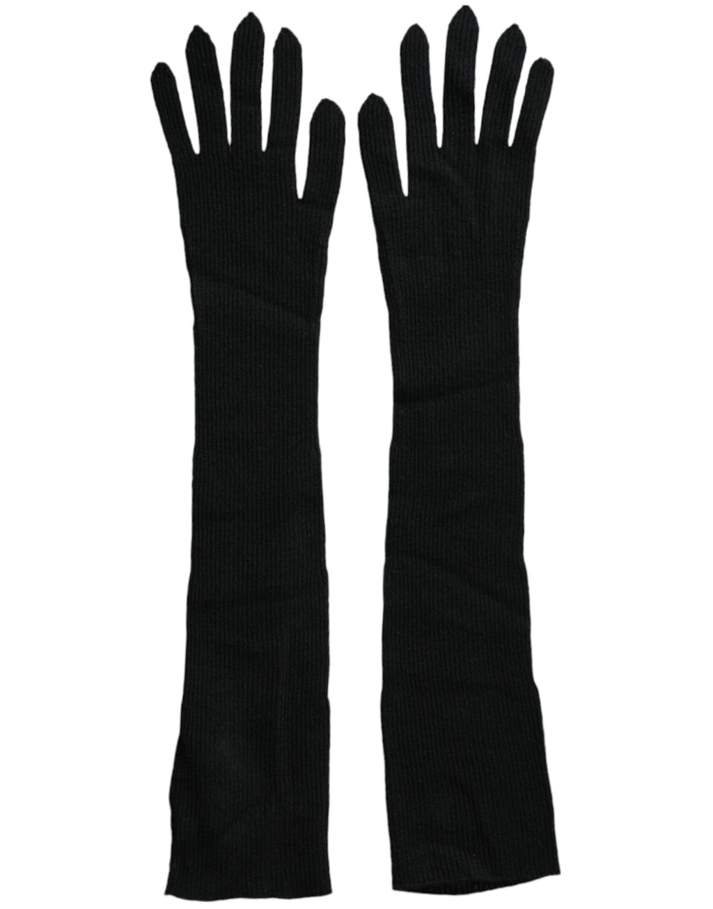 Dolce & Gabbana | Black Cashmere Knitted Elbow Length Gloves