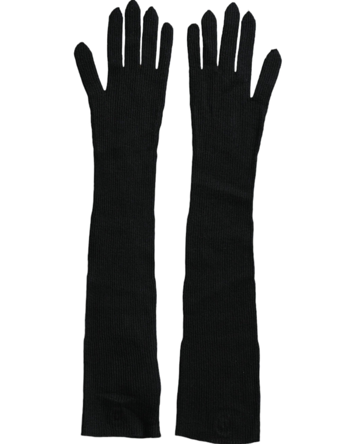 Dolce & Gabbana | Black Cashmere Knitted Elbow Length Gloves