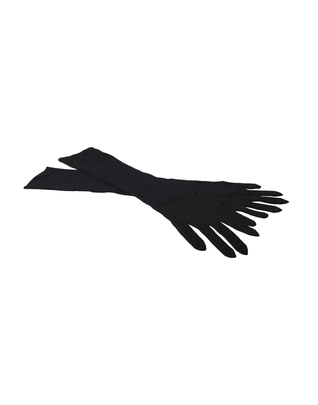 Dolce & Gabbana | Black Cashmere Knitted Elbow Length Gloves