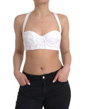 Versace | White Viscose Bustier Sleeveless Cropped Top