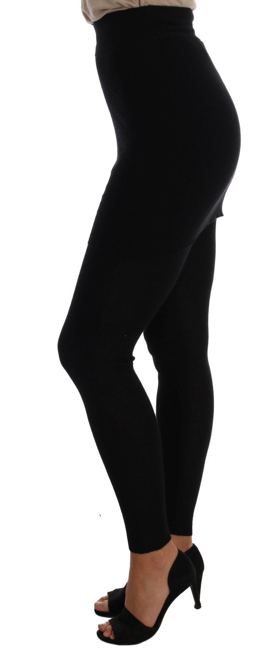 Dolce & Gabbana | Black Cashmere Silk Stretch Tights Stockings