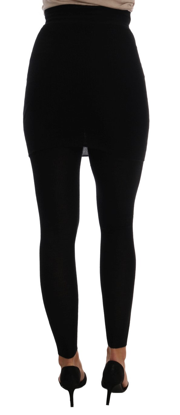 Dolce & Gabbana | Black Cashmere Silk Stretch Tights Stockings