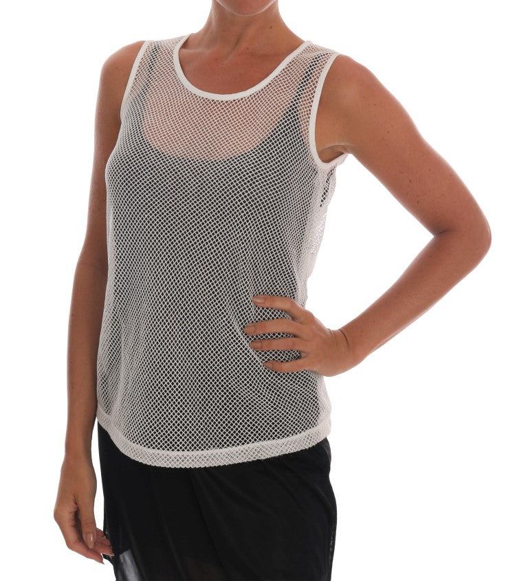 Dolce & Gabbana | White Net Tank Transparent Top