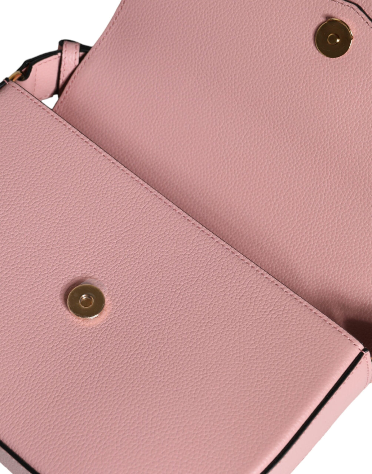 Versace | Pink Grainy Calf Leather Logo Crossbody Shoulder Bag