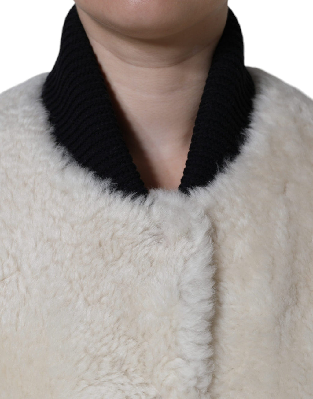 Burberry | White WARRENFORD Shearling Leather Vest Coat Jacket