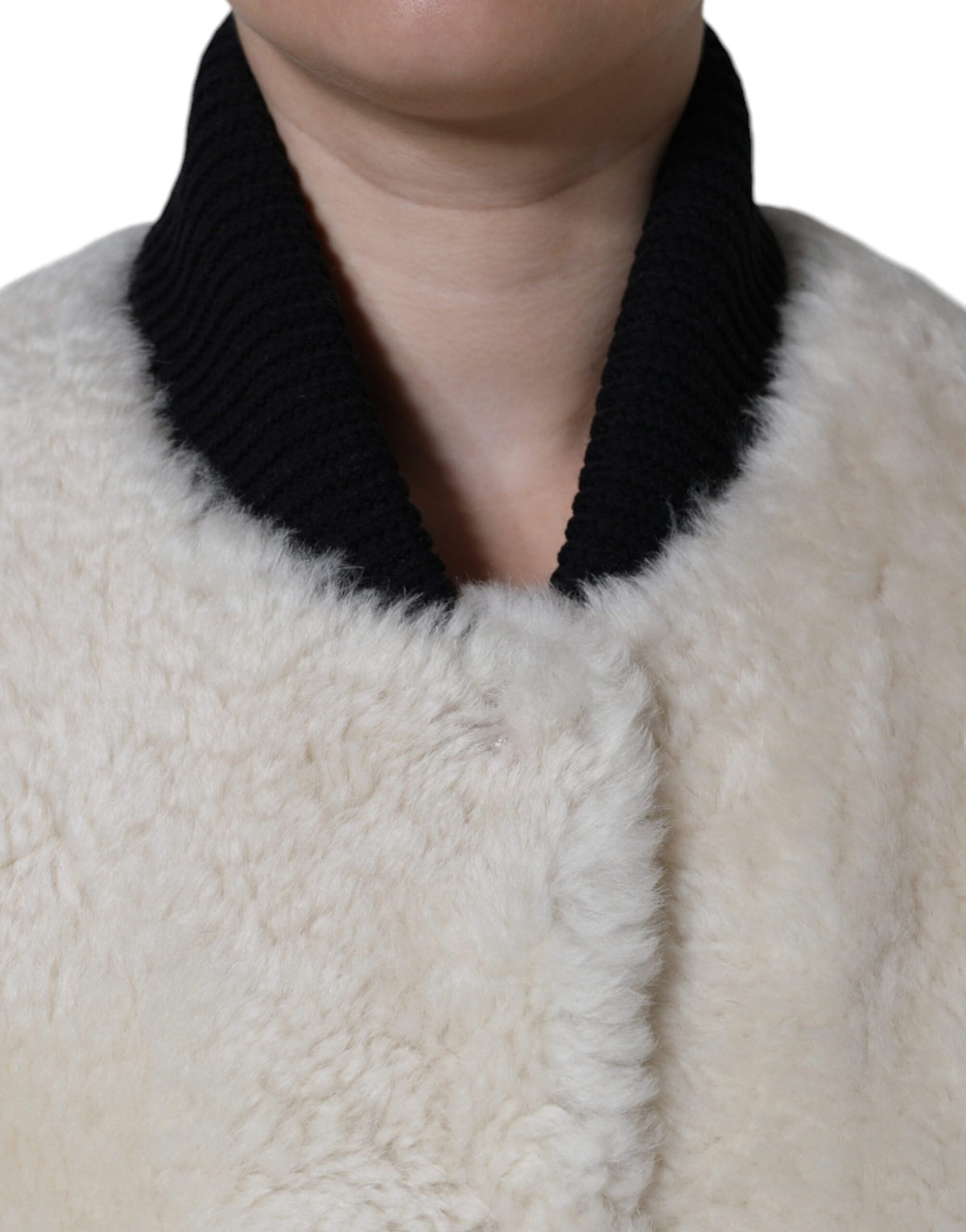 Burberry | White WARRENFORD Shearling Leather Vest Coat Jacket