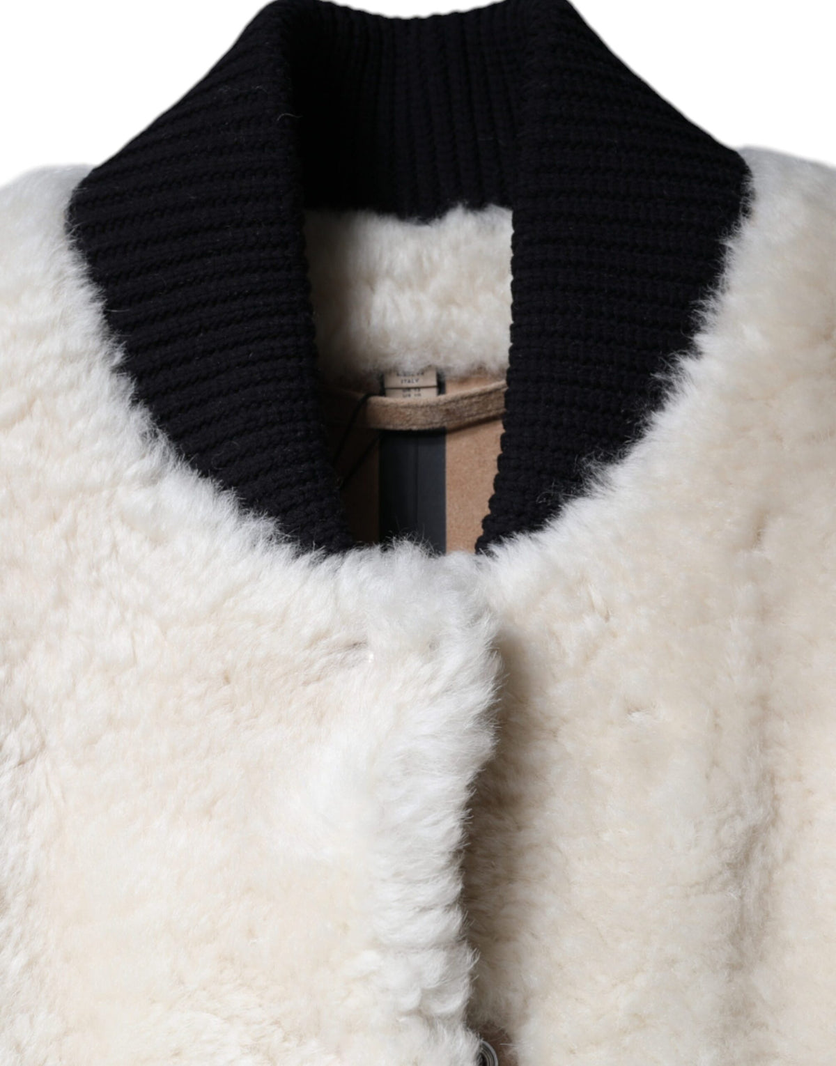 Burberry | White WARRENFORD Shearling Leather Vest Coat Jacket