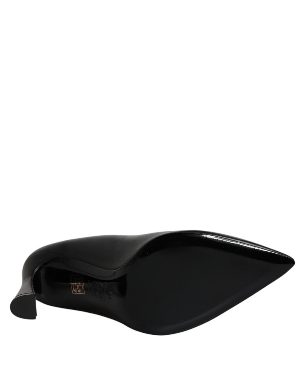 Versace | Black Leather Logo Plaque High Heels Pumps Shoes