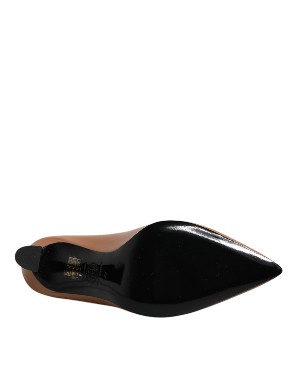 Versace | Brown Leather Logo Plaque High Heels Pumps Shoes