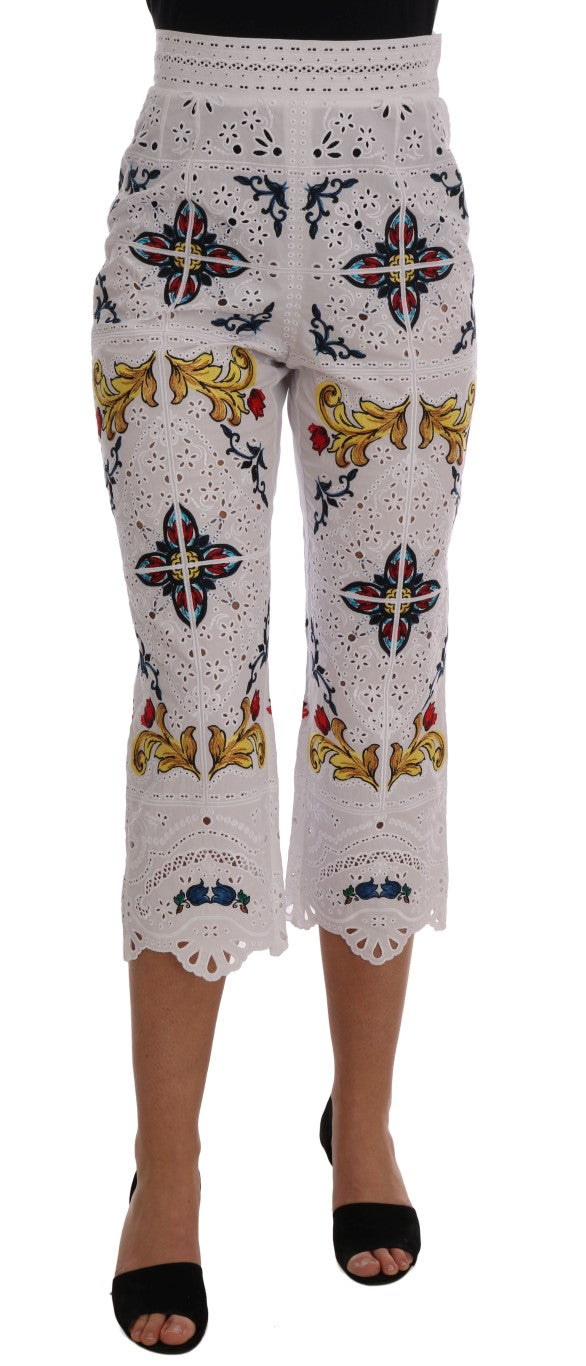 Dolce & Gabbana | Mulicolor Majolica Cutout Capri Pants