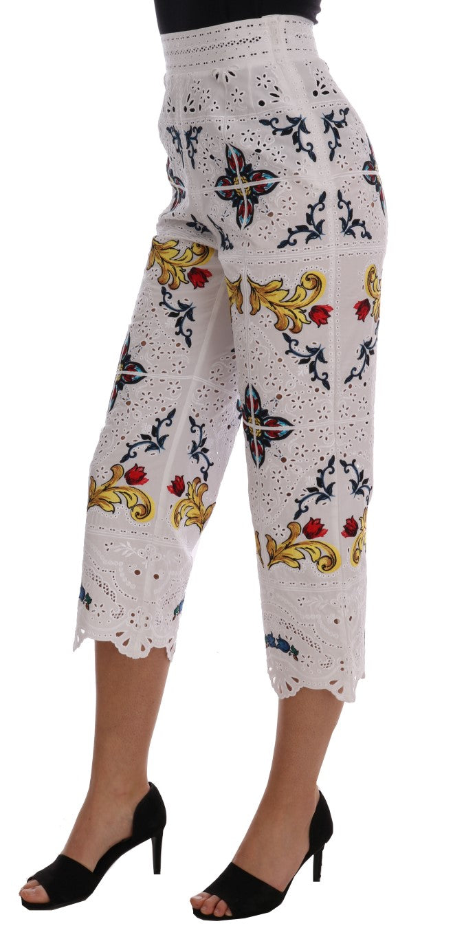 Dolce & Gabbana | Mulicolor Majolica Cutout Capri Pants