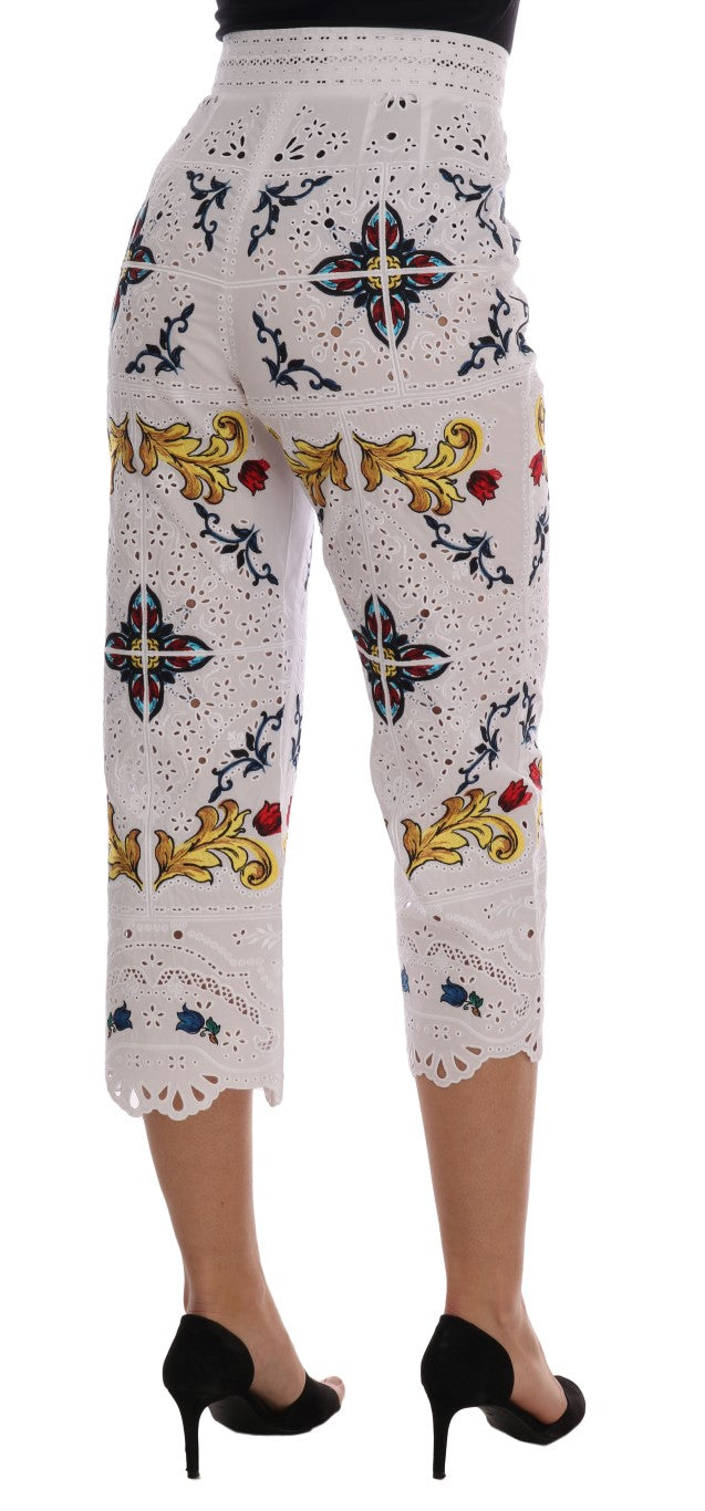 Dolce & Gabbana | Mulicolor Majolica Cutout Capri Pants