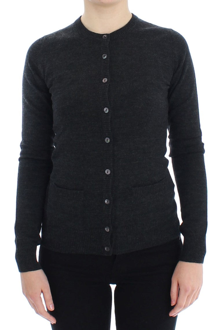 Dolce & Gabbana | Gray Wool Button Cardigan Sweater