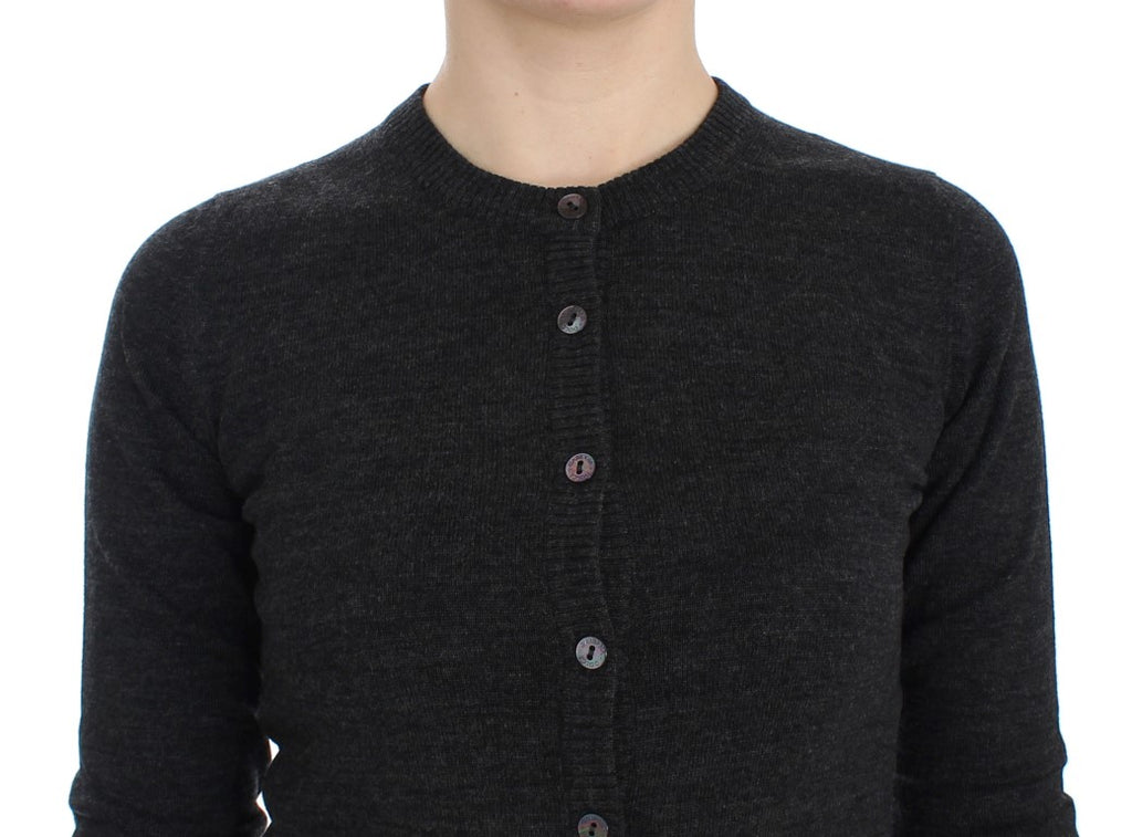 Dolce & Gabbana | Gray Wool Button Cardigan Sweater