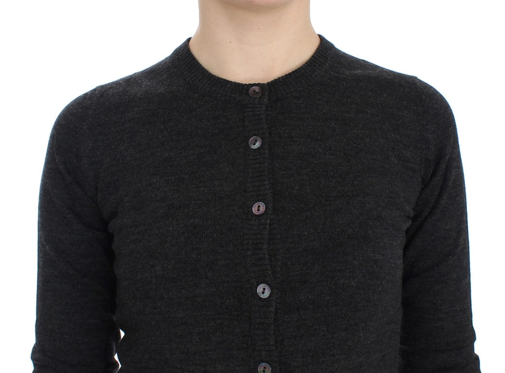 Dolce & Gabbana | Gray Wool Button Cardigan Sweater