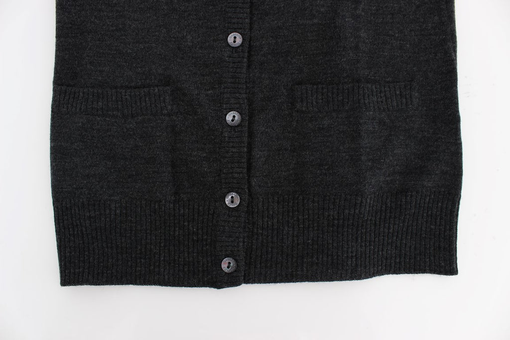 Dolce & Gabbana | Gray Wool Button Cardigan Sweater