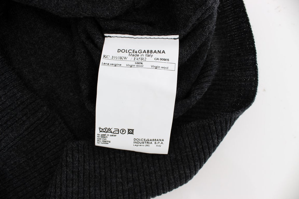 Dolce & Gabbana | Gray Wool Button Cardigan Sweater
