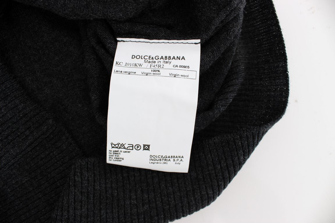 Dolce & Gabbana | Gray Wool Button Cardigan Sweater
