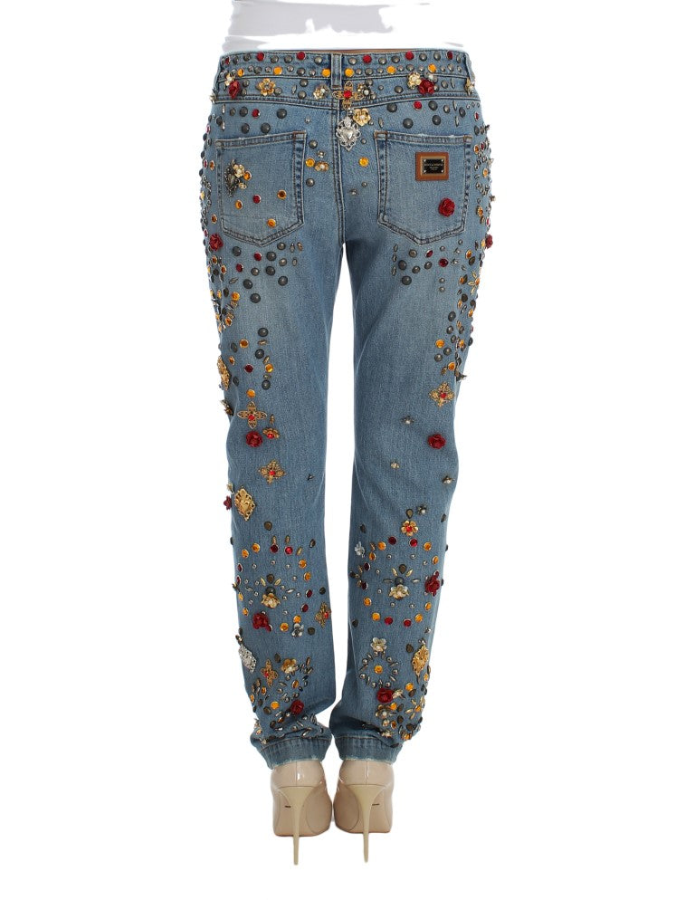 Dolce & Gabbana | Crystal Roses Heart Embellished Jeans