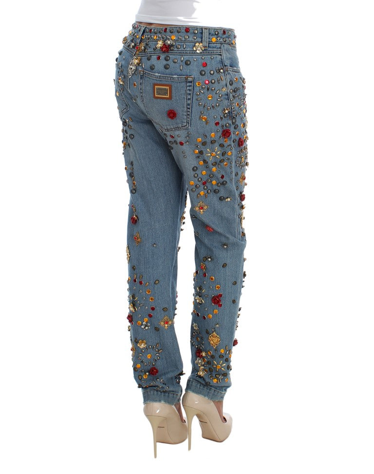 Dolce & Gabbana | Crystal Roses Heart Embellished Jeans