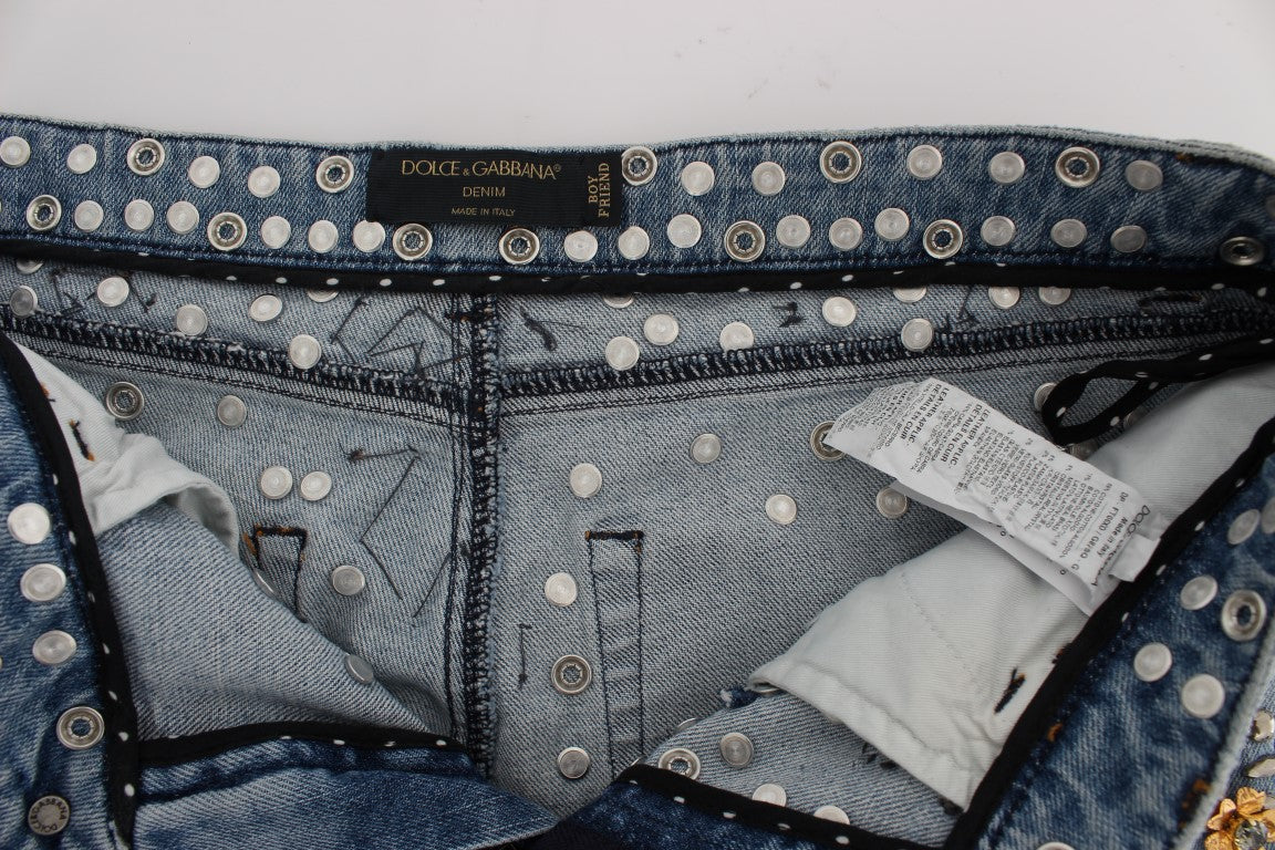 Dolce & Gabbana | Crystal Roses Heart Embellished Jeans