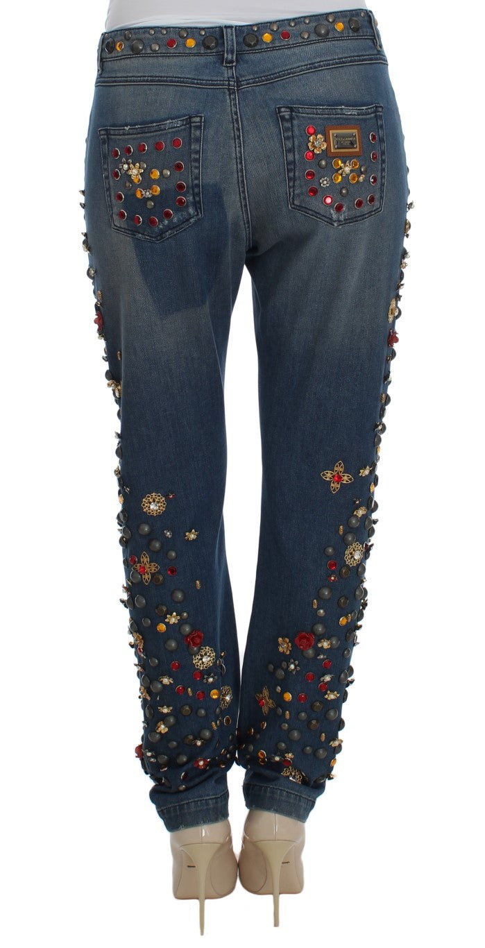 Dolce & Gabbana | Crystal Roses Heart Embellished Jeans