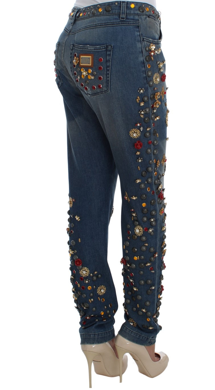 Dolce & Gabbana | Crystal Roses Heart Embellished Jeans