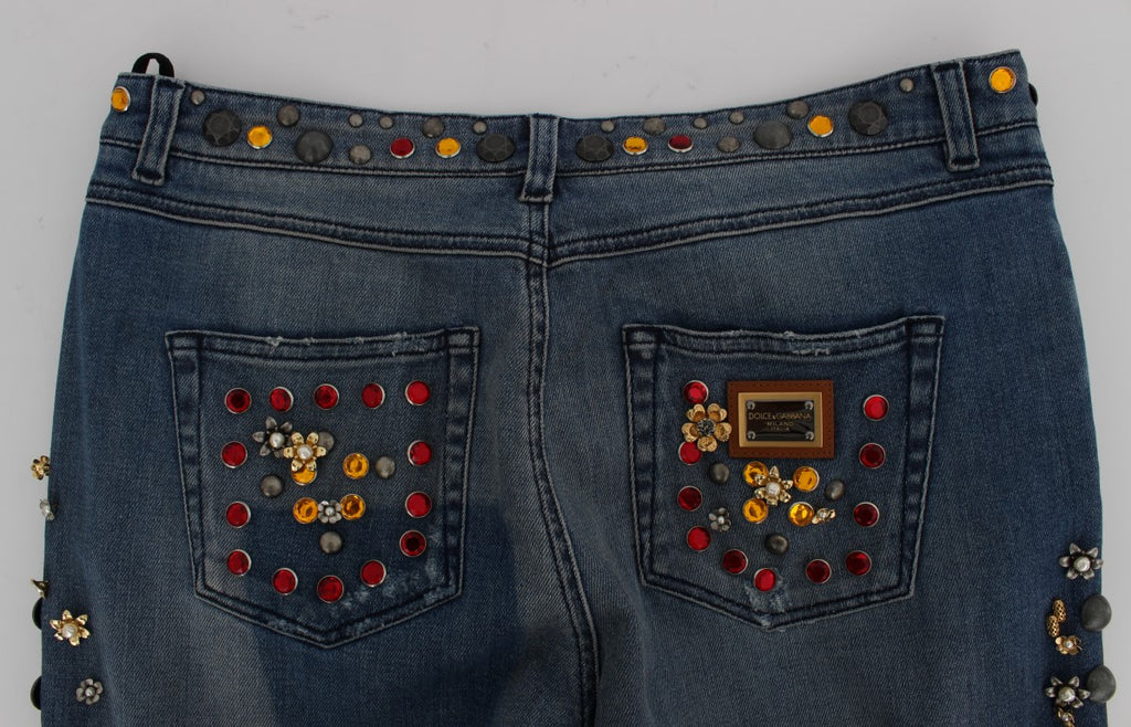 Dolce & Gabbana | Crystal Roses Heart Embellished Jeans