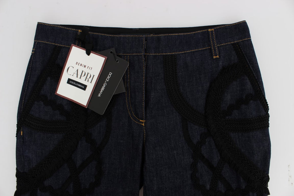 Dolce & Gabbana | Blue Denim Cotton CAPRI Torero Jeans
