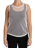 Dolce & Gabbana | White Net  Transparent Sleeveless Tank Top