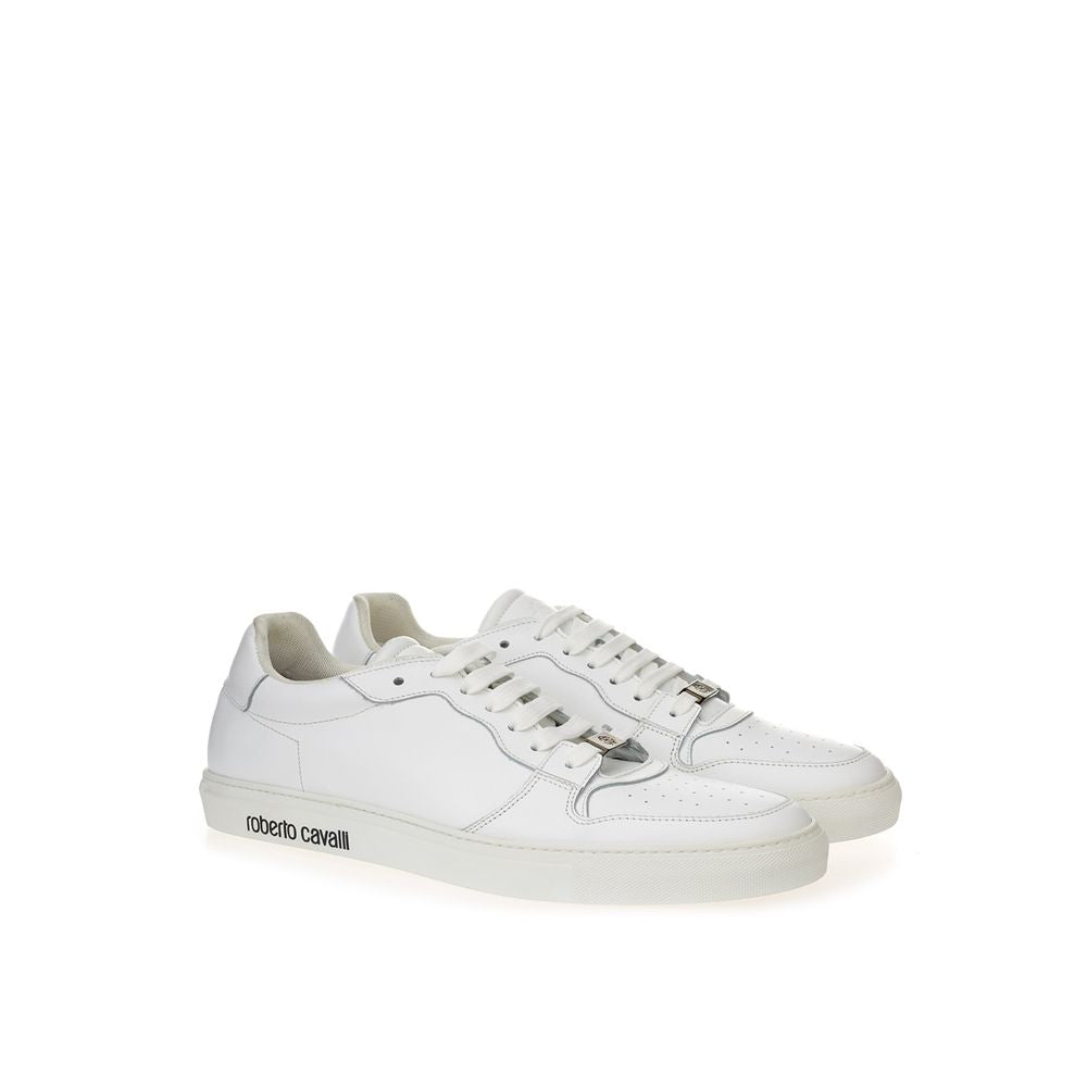 Roberto Cavalli | White Leather Low Top Sneakers