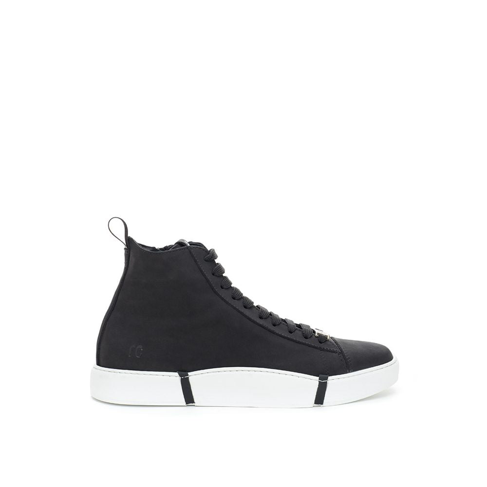 Roberto Cavalli | Black Suede Leather High Top Sneakers