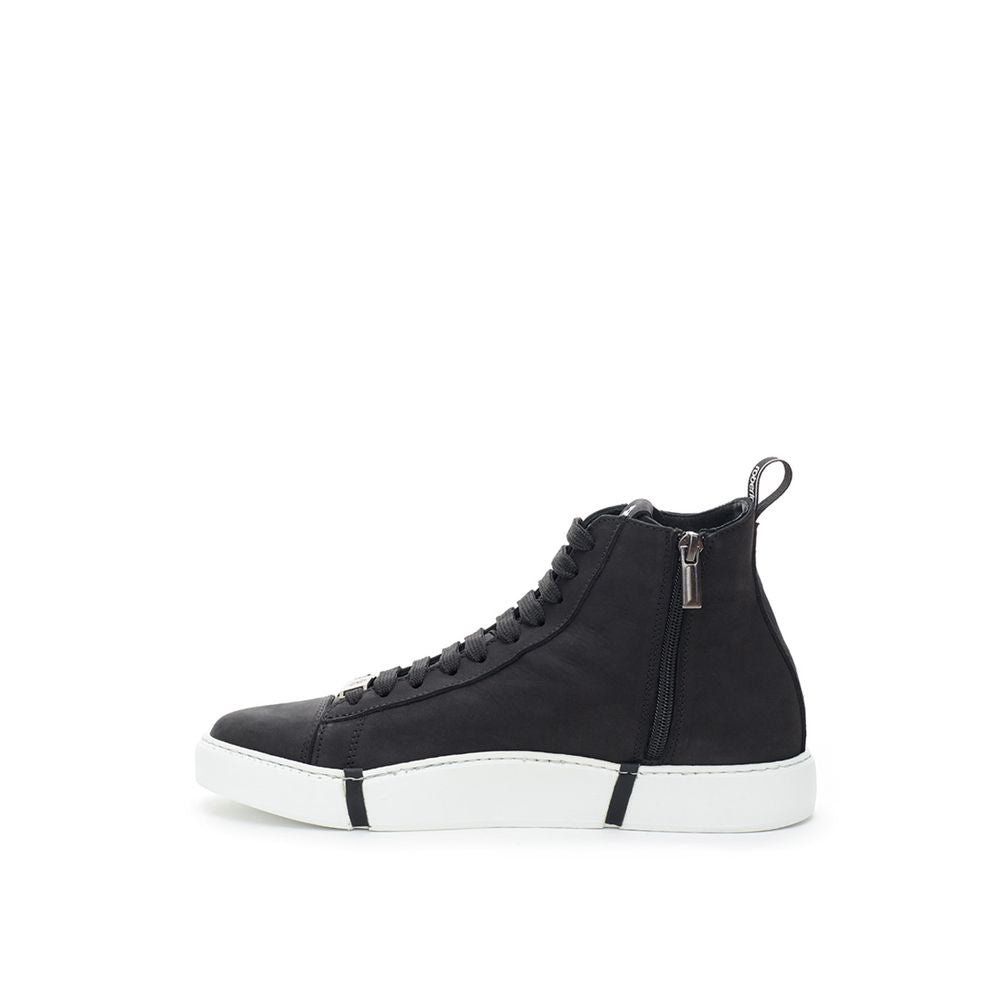 Roberto Cavalli | Black Suede Leather High Top Sneakers