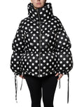Dolce & Gabbana | Black White Polka Dot Full Zip Puffer Jacket