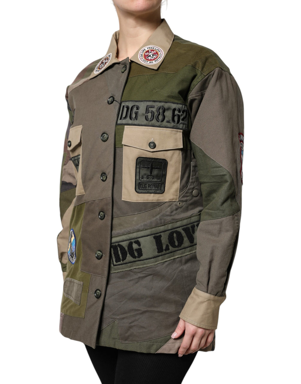 Dolce & Gabbana | Military Green Cotton Button Down Jacket