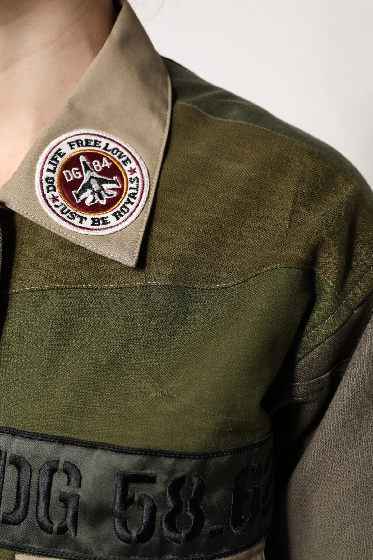 Dolce & Gabbana | Military Green Cotton Button Down Jacket