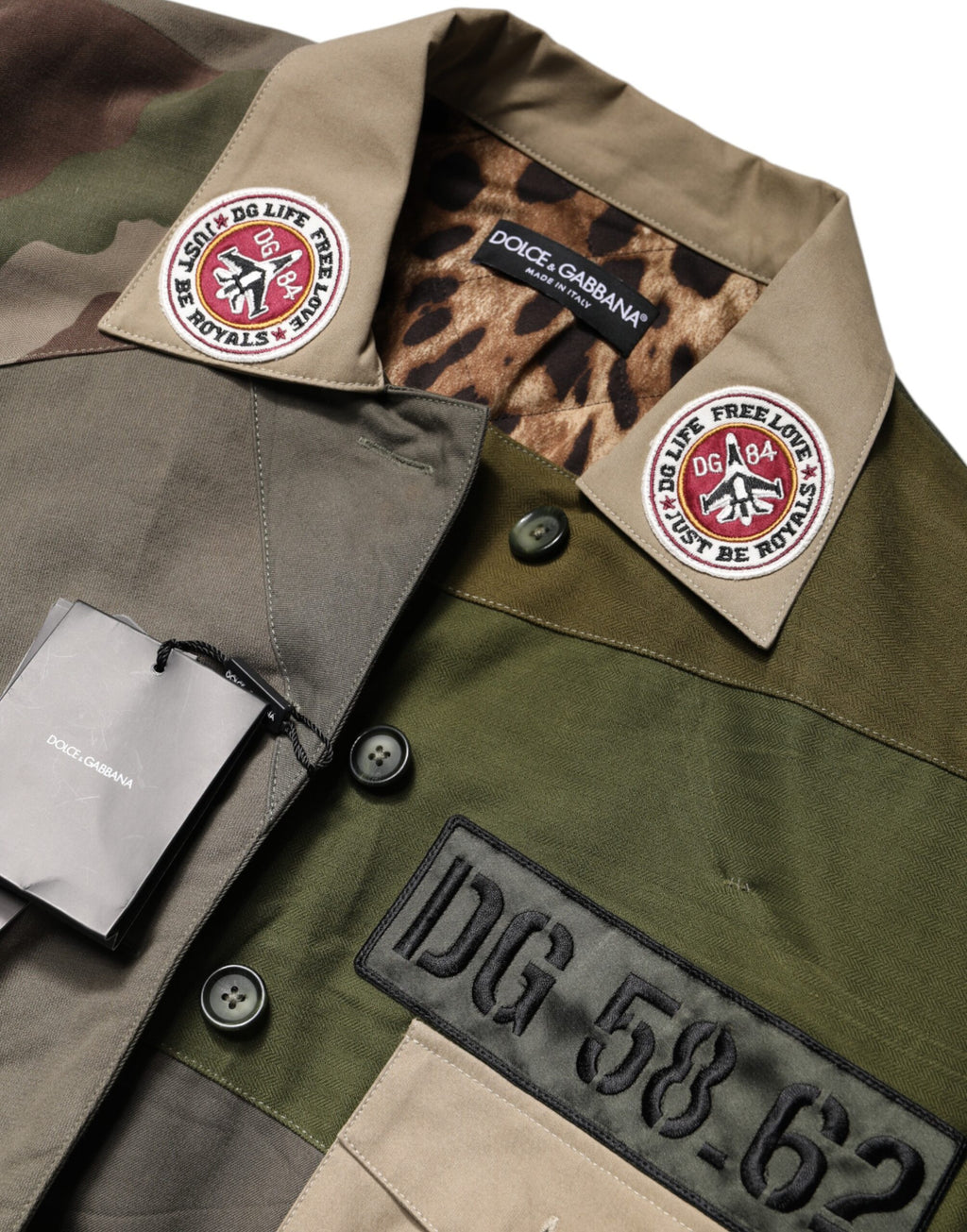 Dolce & Gabbana | Military Green Cotton Button Down Jacket