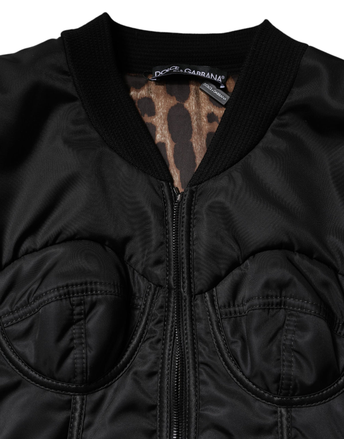 Dolce & Gabbana | Black Nylon Full Zip Bustier Corset Jacket