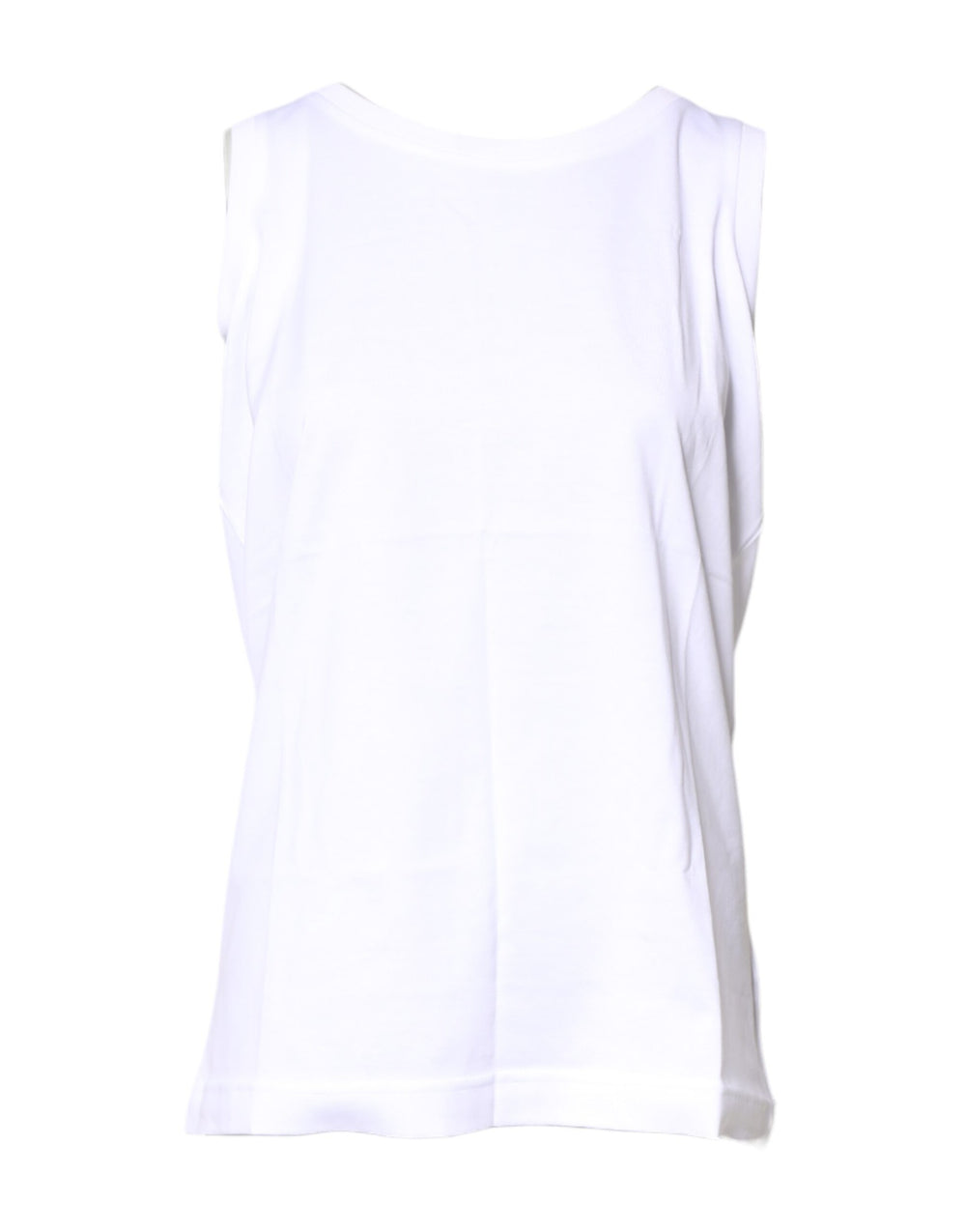 Dolce & Gabbana | White Cotton Sleeveless Crew Neck T-shirt