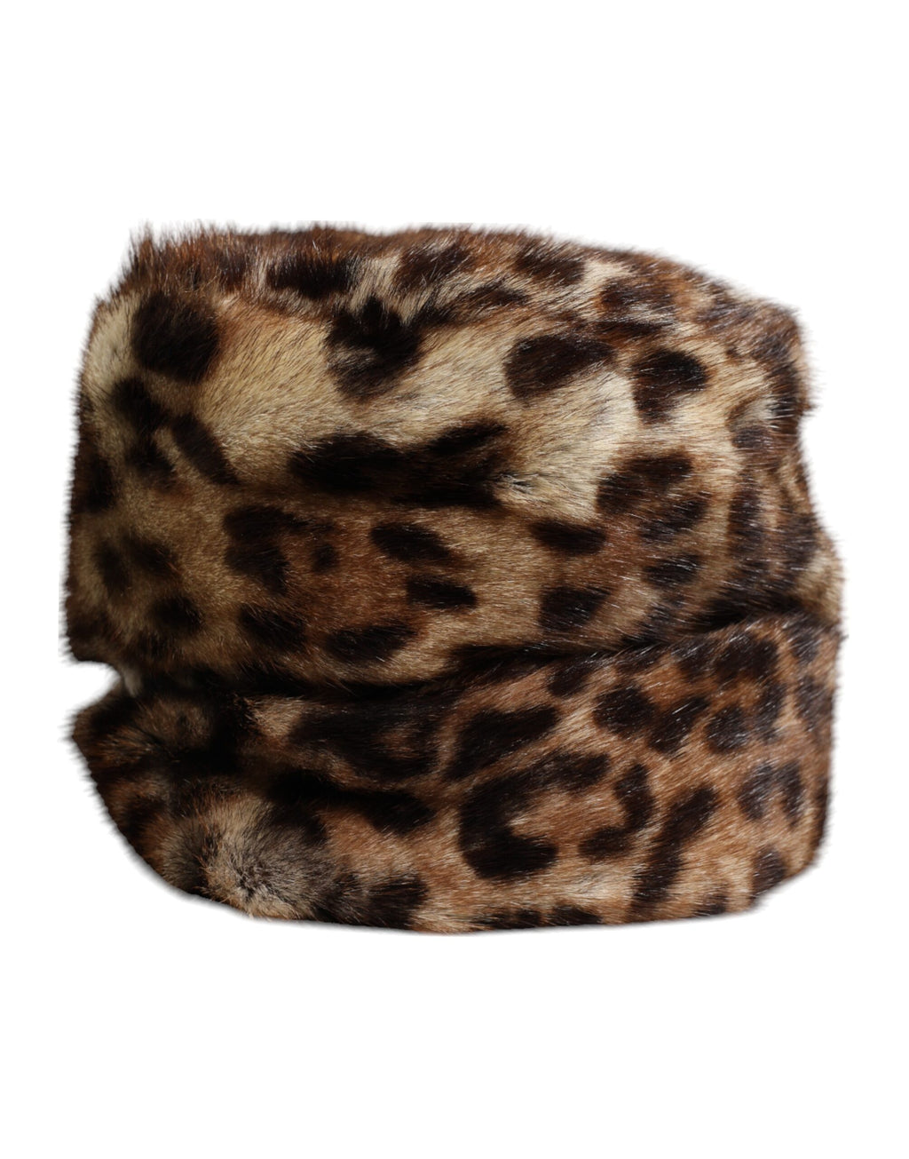 Dolce & Gabbana | Brown Leopard Faux Fur Women Bucket Hat