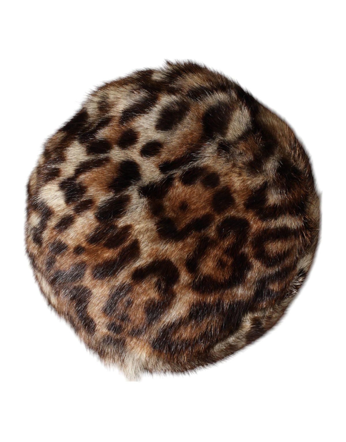Dolce & Gabbana | Brown Leopard Faux Fur Women Bucket Hat