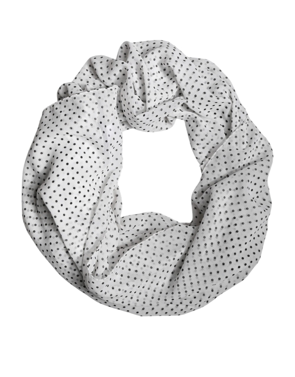 Dolce & Gabbana | White Polka Dots Polyester Wrap Shawl Scarf