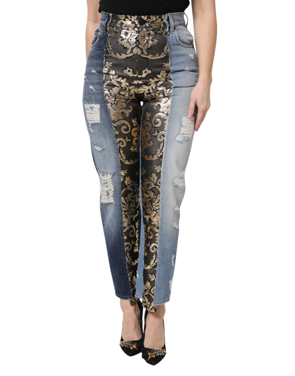 Dolce & Gabbana | Multicolor Patchwork High Waist Denim Jeans