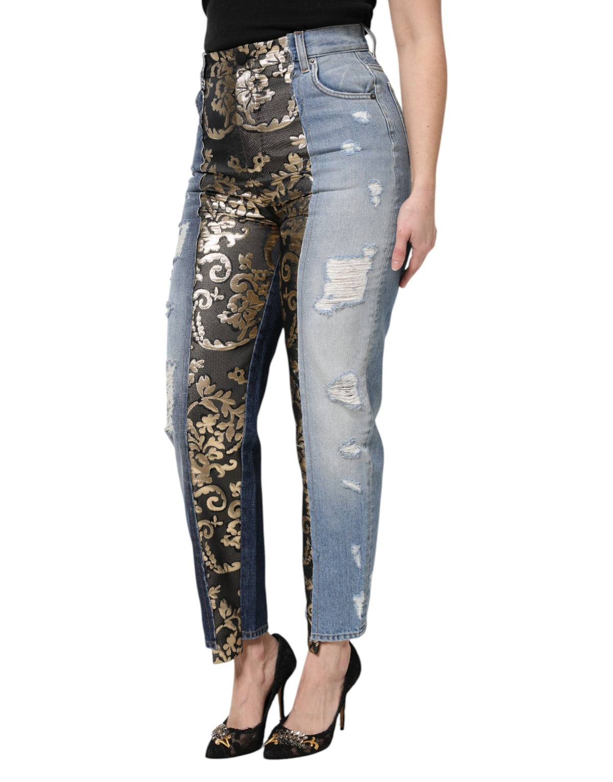 Dolce & Gabbana | Multicolor Patchwork High Waist Denim Jeans