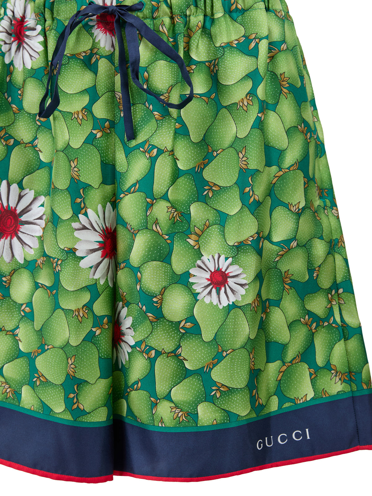 Gucci | Green Flower Printed Silk Shorts