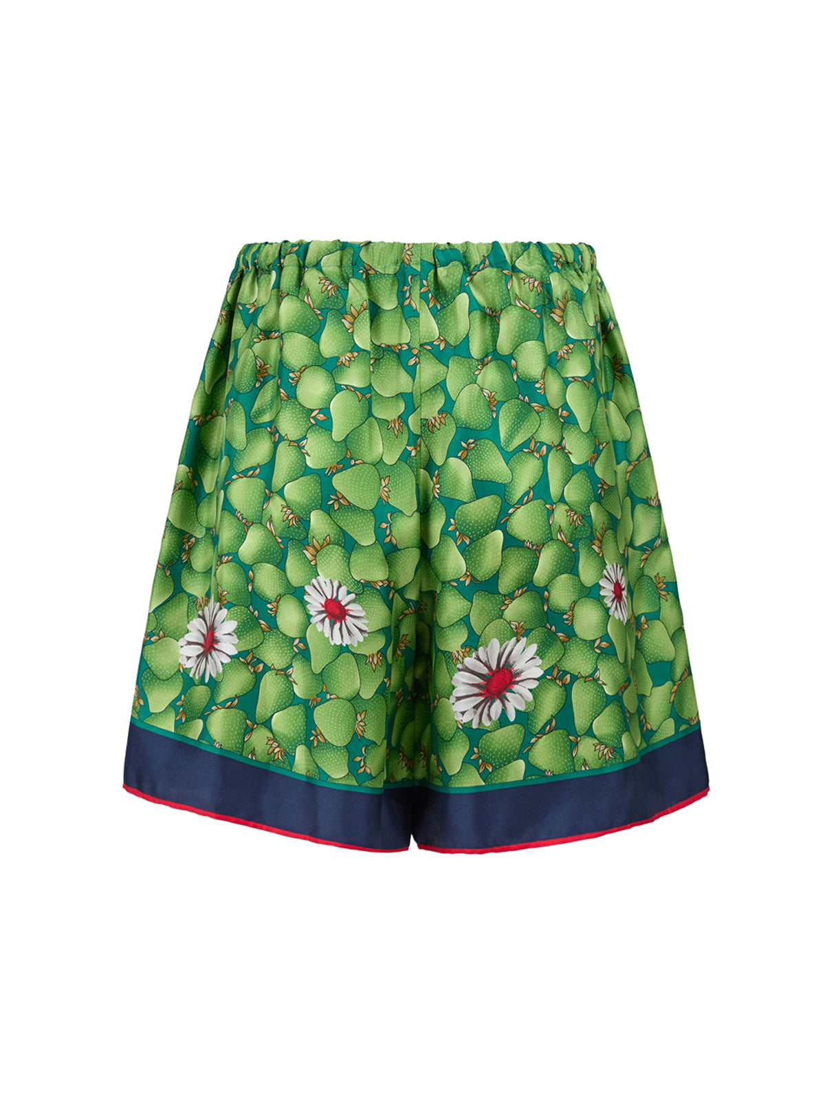 Gucci | Green Flower Printed Silk Shorts