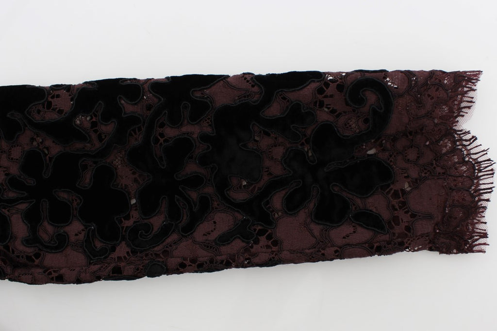 Dolce & Gabbana | Purple Floral Lace Ricamo Maxi Dress