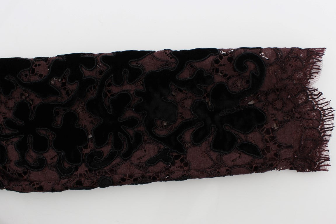 Dolce & Gabbana | Purple Floral Lace Ricamo Maxi Dress